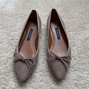 New Margaux Suede The Pointe Flats in Taupe Size 36.5 US 6.5